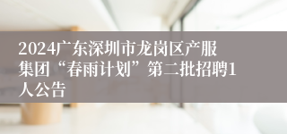 2024广东深圳市龙岗区产服集团“春雨计划”第二批招聘1人公告
