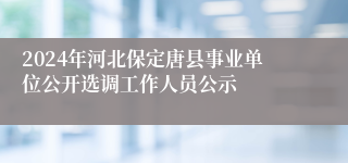 2024年河北保定唐县事业单位公开选调工作人员公示