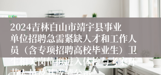 2024吉林白山市靖宇县事业单位招聘急需紧缺人才和工作人员（含专项招聘高校毕业生）卫生相关岗位拟进入体检与考察环节人员及其成绩公示