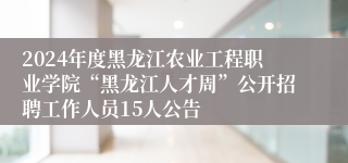 2024年度黑龙江农业工程职业学院“黑龙江人才周”公开招聘工作人员15人公告