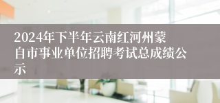 2024年下半年云南红河州蒙自市事业单位招聘考试总成绩公示