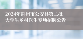 2024年荆州市公安县第二批大学生乡村医生专项招聘公告