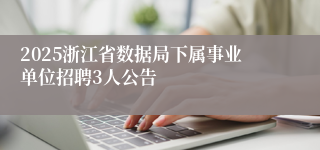 2025浙江省数据局下属事业单位招聘3人公告