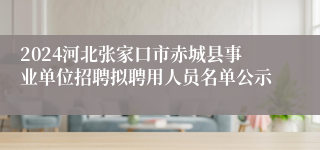 2024河北张家口市赤城县事业单位招聘拟聘用人员名单公示