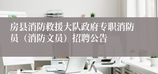 房县消防救援大队政府专职消防员（消防文员）招聘公告