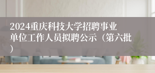 2024重庆科技大学招聘事业单位工作人员拟聘公示（第六批）