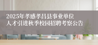 2025年孝感孝昌县事业单位人才引进秋季校园招聘考察公告