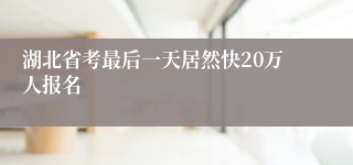 湖北省考最后一天居然快20万人报名