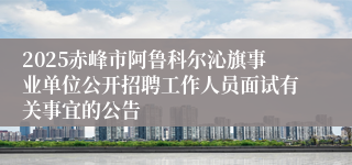 2025赤峰市阿鲁科尔沁旗事业单位公开招聘工作人员面试有关事宜的公告