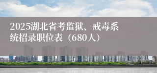 2025湖北省考监狱、戒毒系统招录职位表（680人）