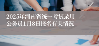 2025年河南省统一考试录用公务员1月8日报名有关情况