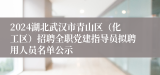 2024湖北武汉市青山区（化工区）招聘全职党建指导员拟聘用人员名单公示