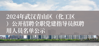 2024年武汉青山区（化工区）公开招聘全职党建指导员拟聘用人员名单公示