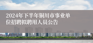 2024年下半年铜川市事业单位招聘拟聘用人员公告