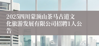 2025四川蒙顶山茶马古道文化旅游发展有限公司招聘1人公告