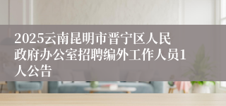 2025云南昆明市晋宁区人民政府办公室招聘编外工作人员1人公告