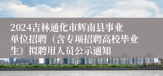 2024吉林通化市辉南县事业单位招聘（含专项招聘高校毕业生）拟聘用人员公示通知