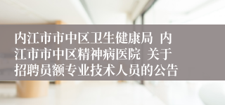 内江市市中区卫生健康局  内江市市中区精神病医院  关于招聘员额专业技术人员的公告