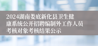 2024湖南娄底新化县卫生健康系统公开招聘编制外工作人员考核对象考核结果公示