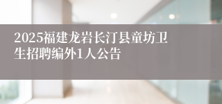 2025福建龙岩长汀县童坊卫生招聘编外1人公告