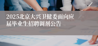 2025北京大兴卫健委面向应届毕业生招聘调剂公告