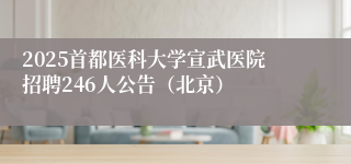 2025首都医科大学宣武医院招聘246人公告（北京）