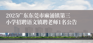 2025广东东莞市麻涌镇第三小学招聘语文镇聘老师1名公告