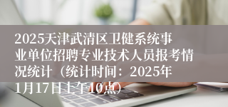 2025天津武清区卫健系统事业单位招聘专业技术人员报考情况统计（统计时间：2025年1月17日上午10点）