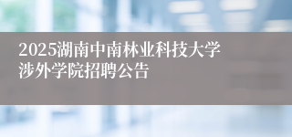 2025湖南中南林业科技大学涉外学院招聘公告