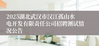 2025湖北武汉市汉江孤山水电开发有限责任公司招聘测试情况公告