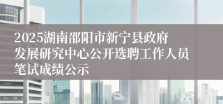 2025湖南邵阳市新宁县政府发展研究中心公开选聘工作人员笔试成绩公示