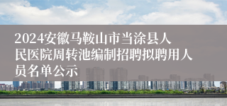 2024安徽马鞍山市当涂县人民医院周转池编制招聘拟聘用人员名单公示