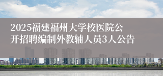 2025福建福州大学校医院公开招聘编制外教辅人员3人公告