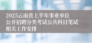 2025云南省上半年事业单位公开招聘分类考试公共科目笔试相关工作安排