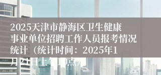 2025天津市静海区卫生健康事业单位招聘工作人员报考情况统计（统计时间：2025年1月21日上午10点）
