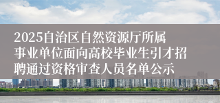 2025自治区自然资源厅所属事业单位面向高校毕业生引才招聘通过资格审查人员名单公示