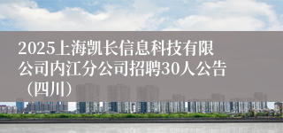 2025上海凯长信息科技有限公司内江分公司招聘30人公告（四川）