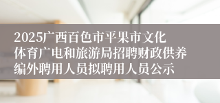 2025广西百色市平果市文化体育广电和旅游局招聘财政供养编外聘用人员拟聘用人员公示