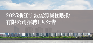 2025浙江宁波能源集团股份有限公司招聘1人公告