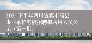 2024下半年四川宜宾市高县事业单位考核招聘拟聘用人员公示（第一批）