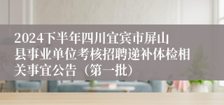 2024下半年四川宜宾市屏山县事业单位考核招聘递补体检相关事宜公告（第一批）