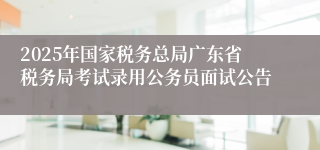 2025年国家税务总局广东省税务局考试录用公务员面试公告
