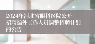 2024年河北省眼科医院公开招聘编外工作人员调整招聘计划的公告
