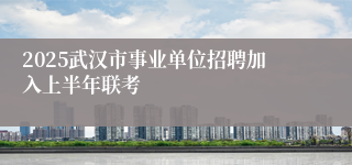 2025武汉市事业单位招聘加入上半年联考