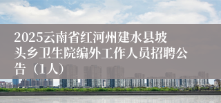 2025云南省红河州建水县坡头乡卫生院编外工作人员招聘公告（1人）