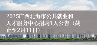 2025广西北海市公共就业和人才服务中心招聘1人公告（截止至2月11日）
