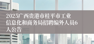 2025广西贵港市桂平市工业信息化和商务局招聘编外人员6人公告