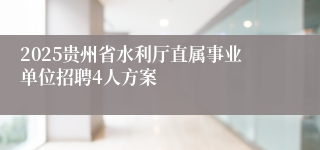 2025贵州省水利厅直属事业单位招聘4人方案