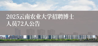 2025云南农业大学招聘博士人员72人公告