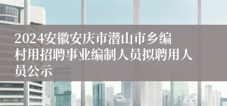 2024安徽安庆市潜山市乡编村用招聘事业编制人员拟聘用人员公示